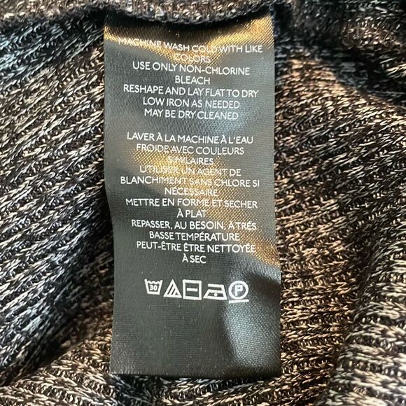 Anthropologie Rocio Surplice Faux Wrap Top Dark Gray Ribbed Knit Long Sleeve M - Picture 9 of 10